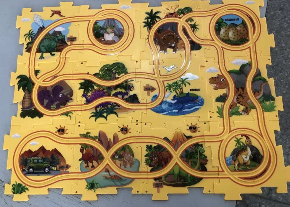 Children Puzzle Electric Car Automatic Rail City Scene Construction Education Toy Gift