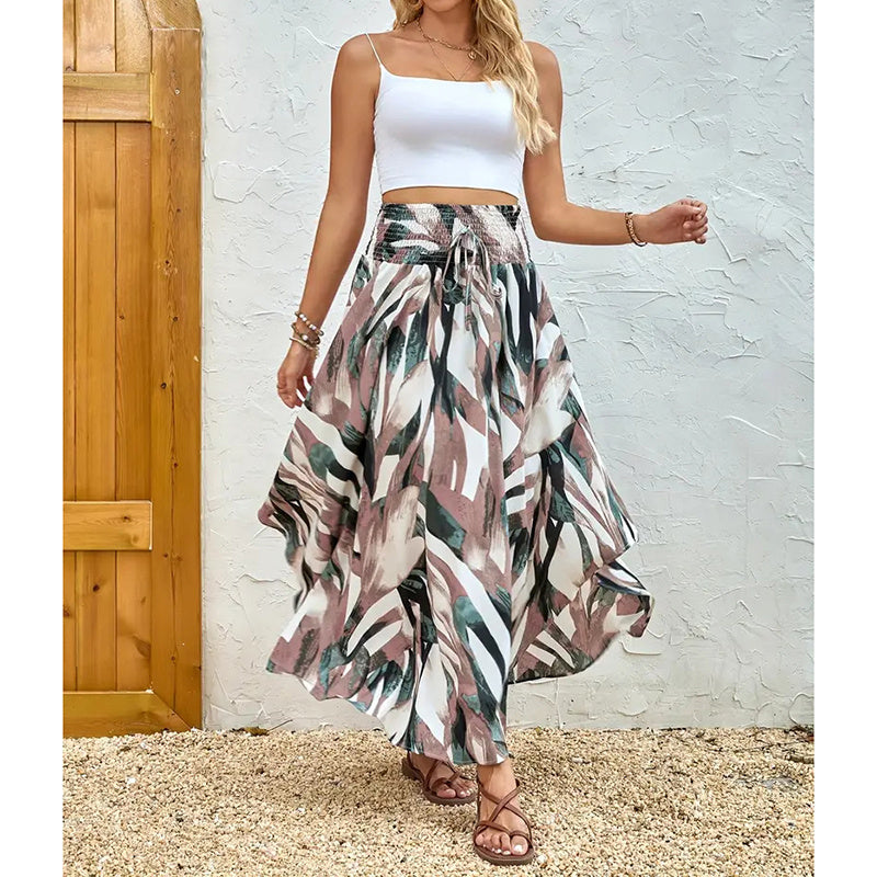 Skirt Casual Summer Floral Print Beach Long Skirt
