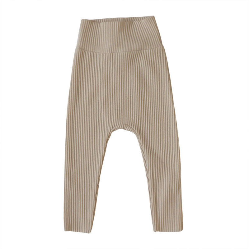 Leggings Girls Solid Color High-waisted Trousers