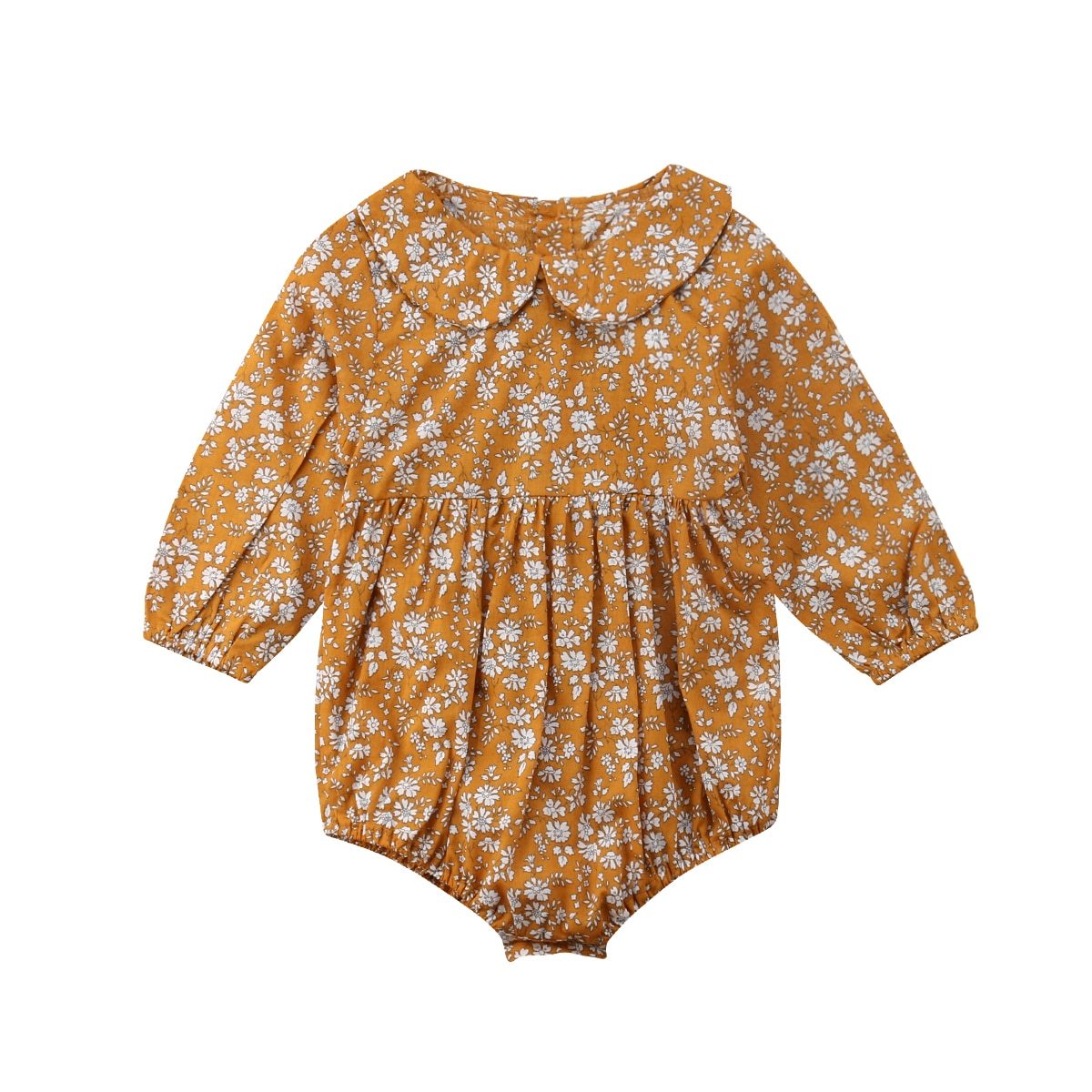 Baby Girls Floral Rompers Long Sleeve Jumpsuit Playsuit
