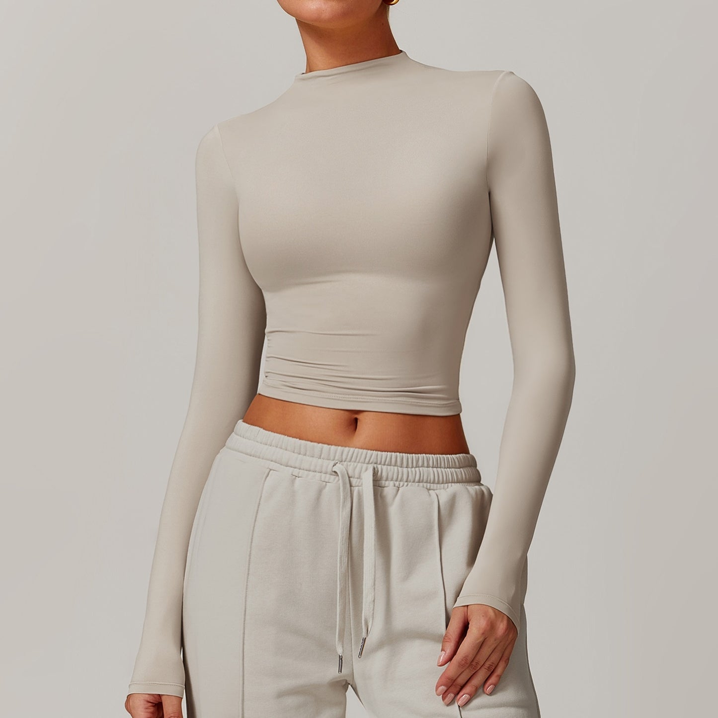 Long-sleeved Top High Collar Tight-fitting