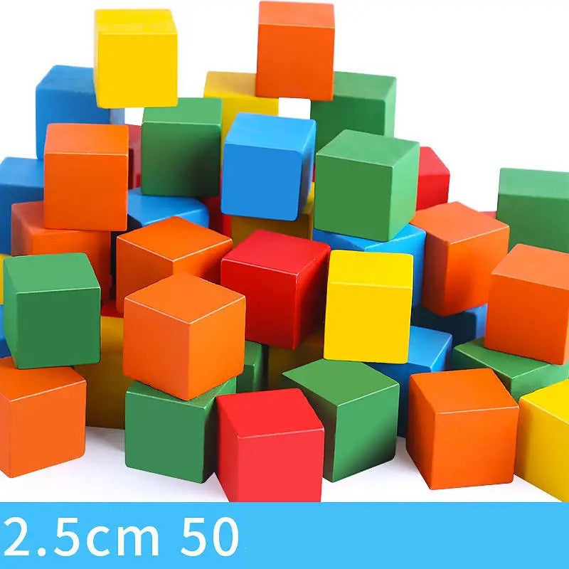 Cube Building Block Set Wood Square Puzzle