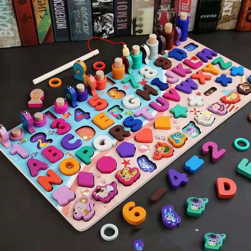 Educational Toys Wooden Matching Building Block Toys