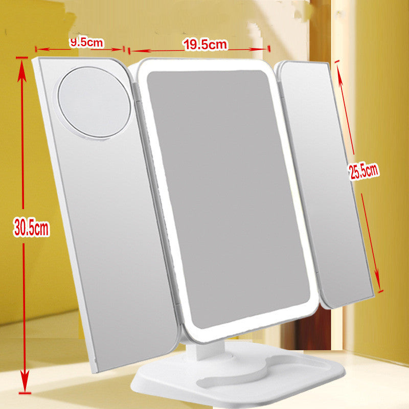 Trifold Makeup Mirror With Light