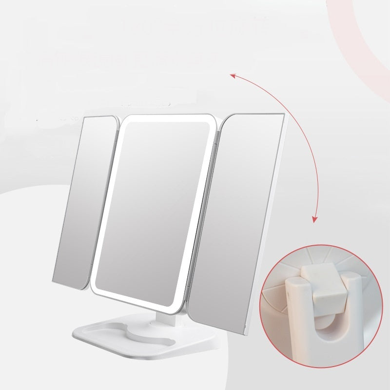 Trifold Makeup Mirror With Light