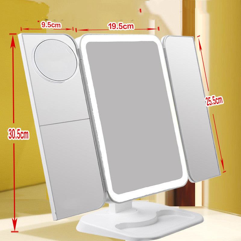 Trifold Makeup Mirror With Light
