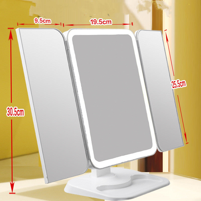 Trifold Makeup Mirror With Light