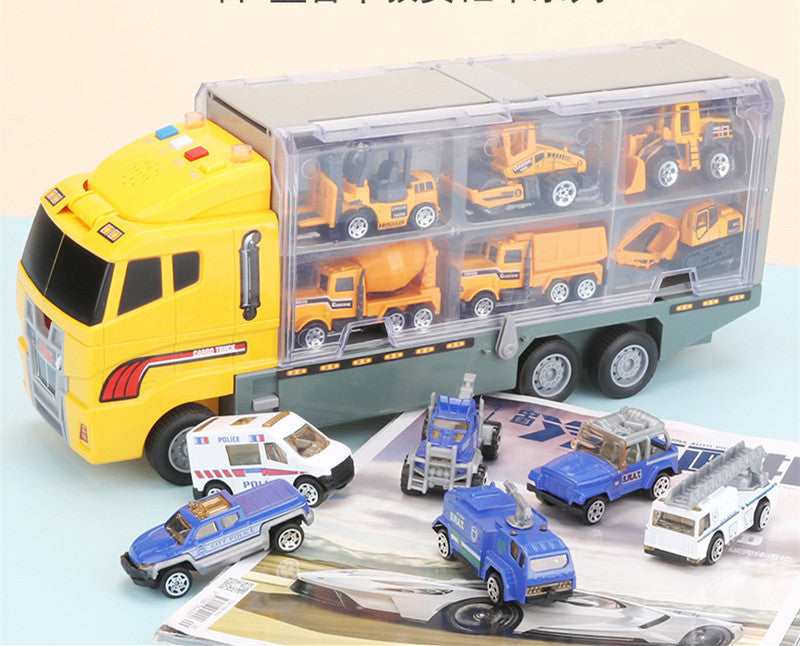 Children'S Educational Military Vehicle Model Simulation Container Truck With Sound And Light Story