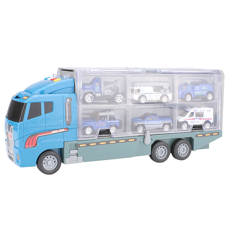 Children'S Educational Military Vehicle Model Simulation Container Truck With Sound And Light Story