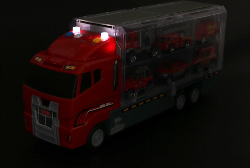 Children'S Educational Military Vehicle Model Simulation Container Truck With Sound And Light Story