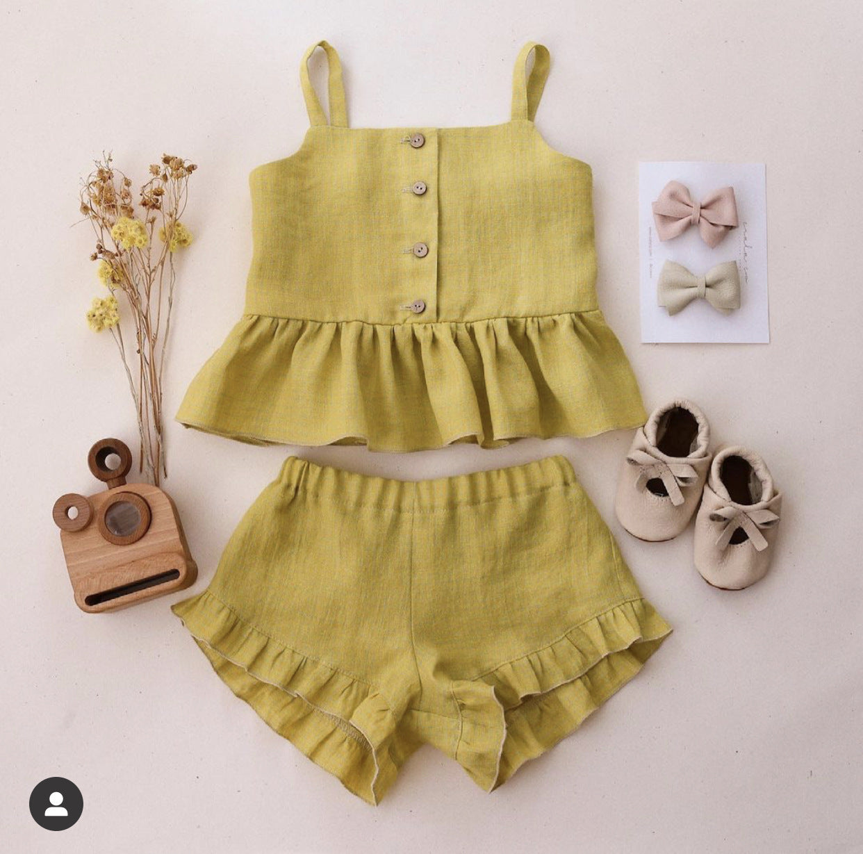 Ruffled Shorts Girls Two-piece Infant Clothing