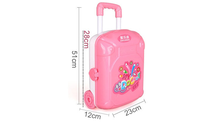 Luggage attire simulation trolley medicine toys set