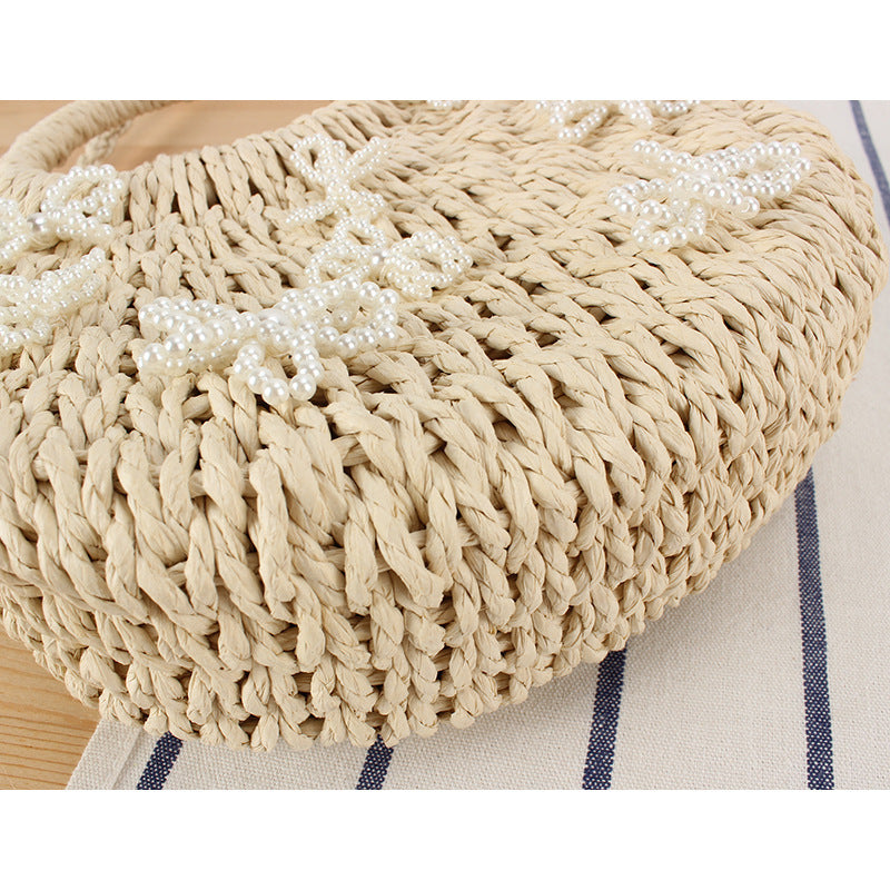Semicircle Paper-string Woven Beach Handmade Bag