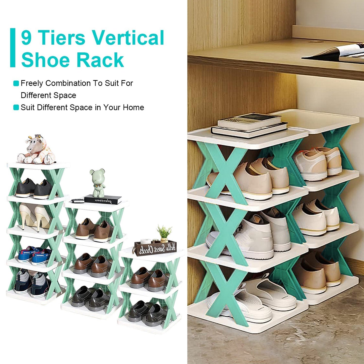 Shoe Rack Plastic Vertical Shoe Organizer
