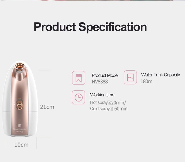Cold and hot spray moisturizing face steamer