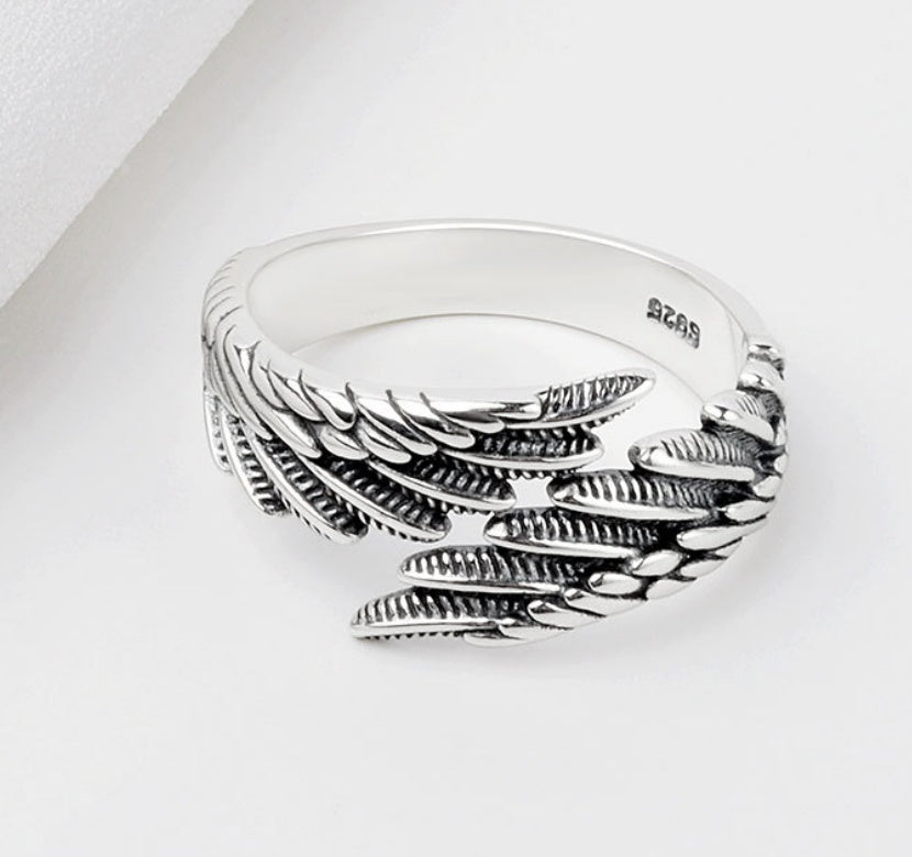 Silver Ring Angel Wings