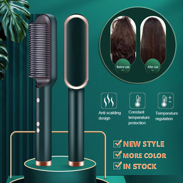 New 2 In 1 Hair Straightener Hot Comb Dual-purpose Electric Hair Brush