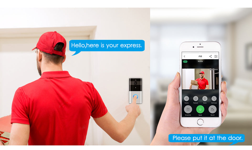 Visual Doorbell Wireless Detection Video Smart Doorbell Ring