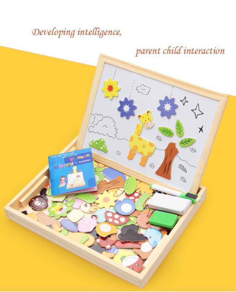 Wooden Magnetic Puzzle Toys Children