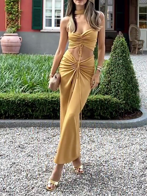 Tube Top Skirt Suit