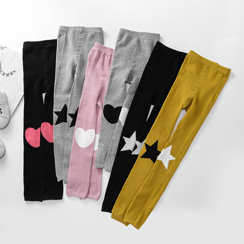 Cute Tertiary Color Love Girl Leggings