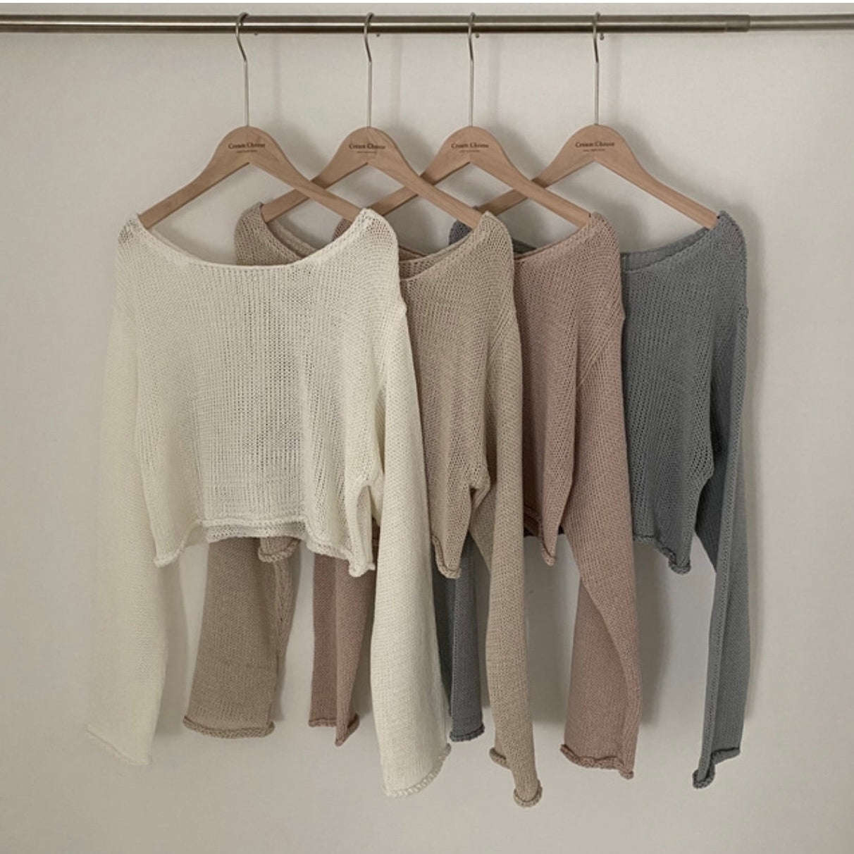 Off-neck CasualBlouse Thin Knitted Top
