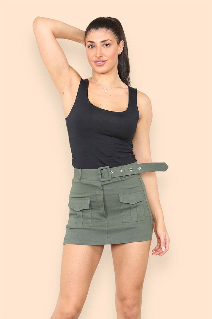 Belted Cargo Skirts