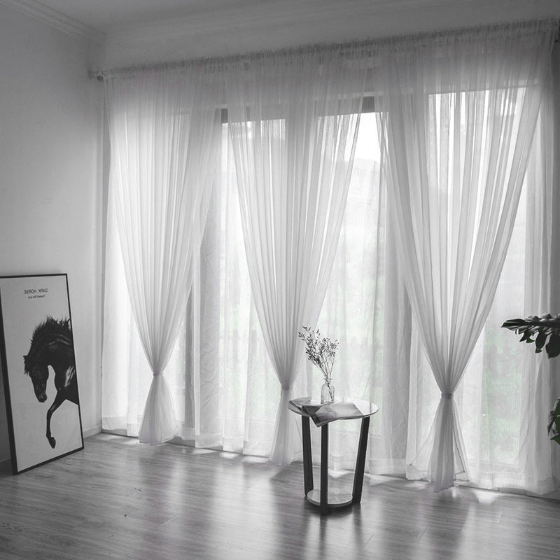 Mesh Curtains Transparent Color Ready-made Curtain