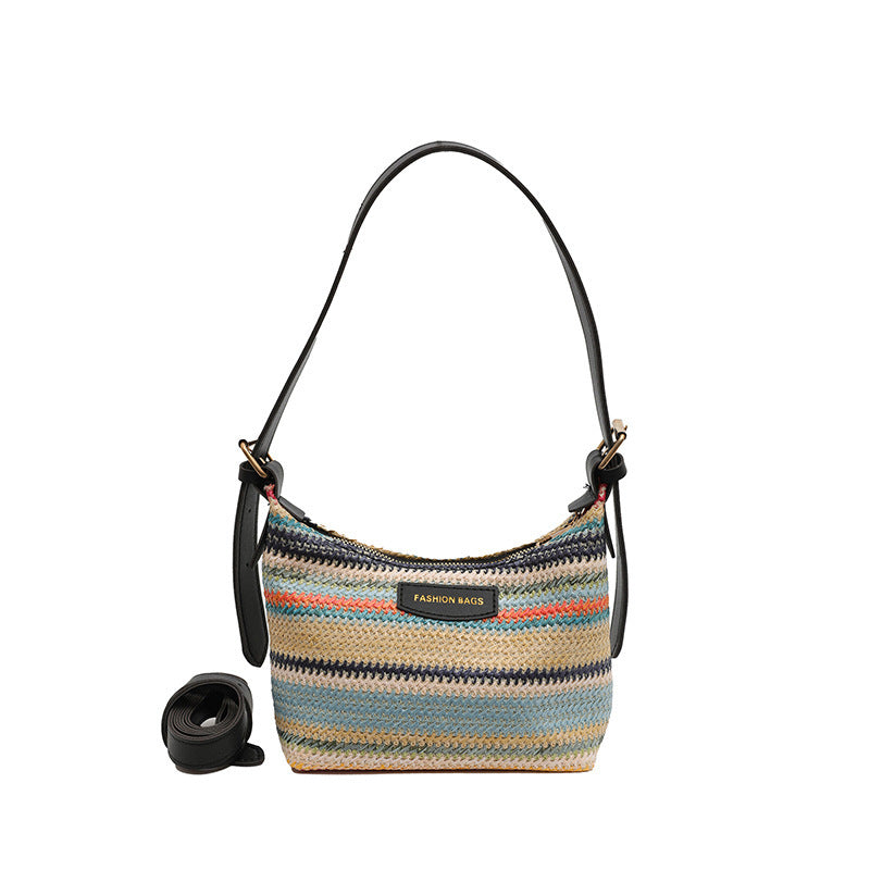 Fashion Color Contrast Woven Bag