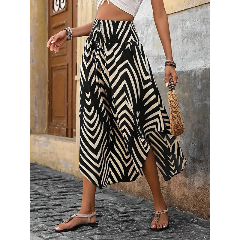 Skirt Casual Summer Floral Print Beach Long Skirt
