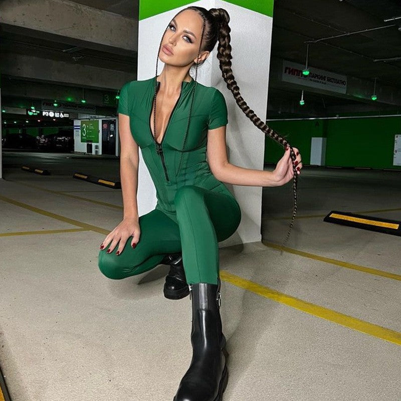 European And American Style Tight Striped Jumpsuit