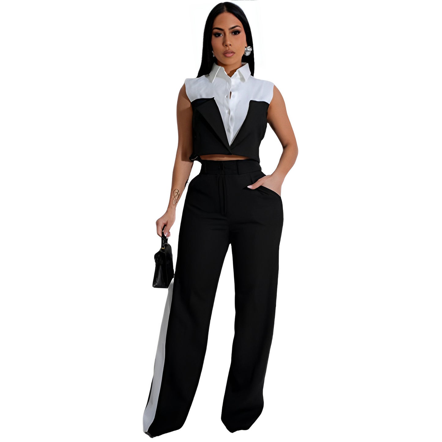 Pocket Casual Trousers Two-piece Set