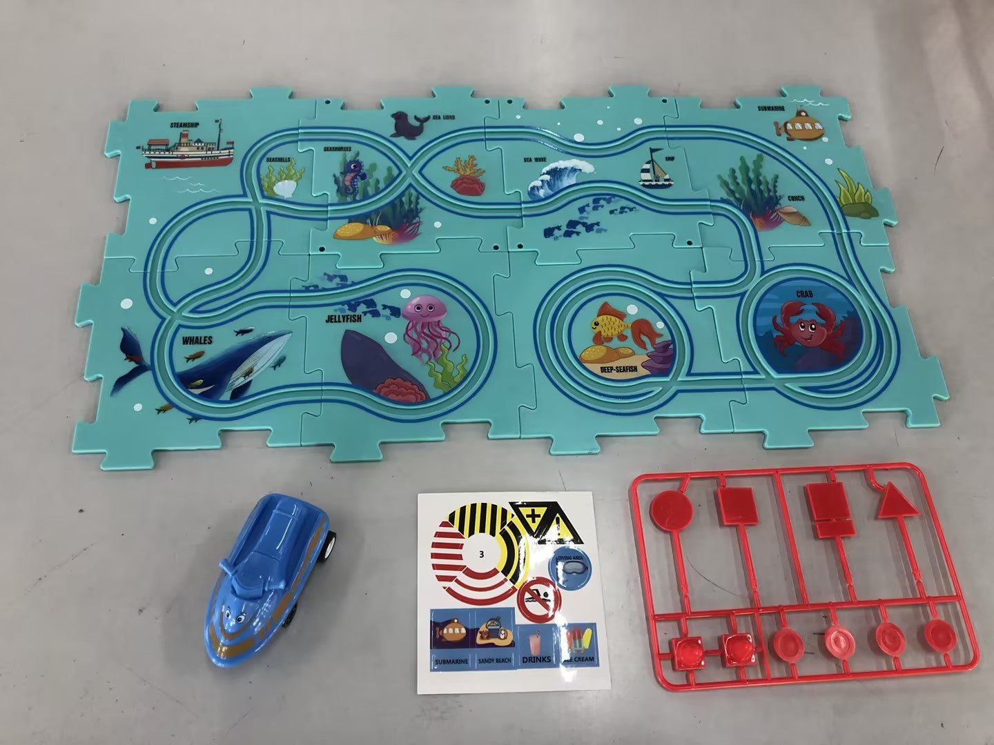 Children Puzzle Electric Car Automatic Rail City Scene Construction Education Toy Gift