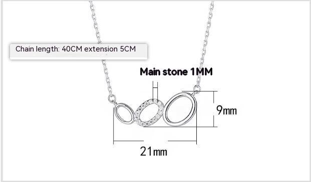 Sterling Silver Three-ring Necklace