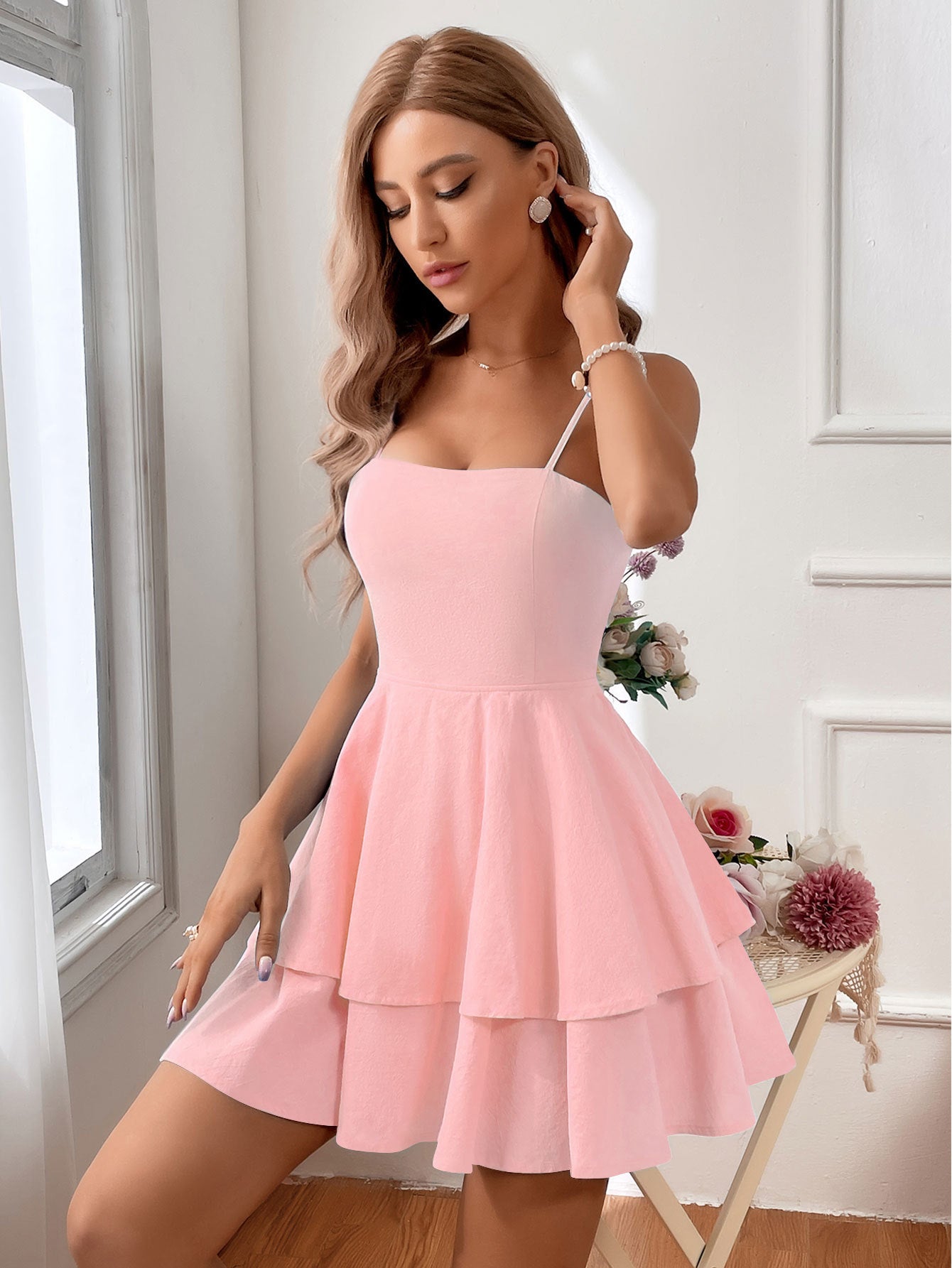 Backless Bow Tie Tied Short Sexy Suspender Dress