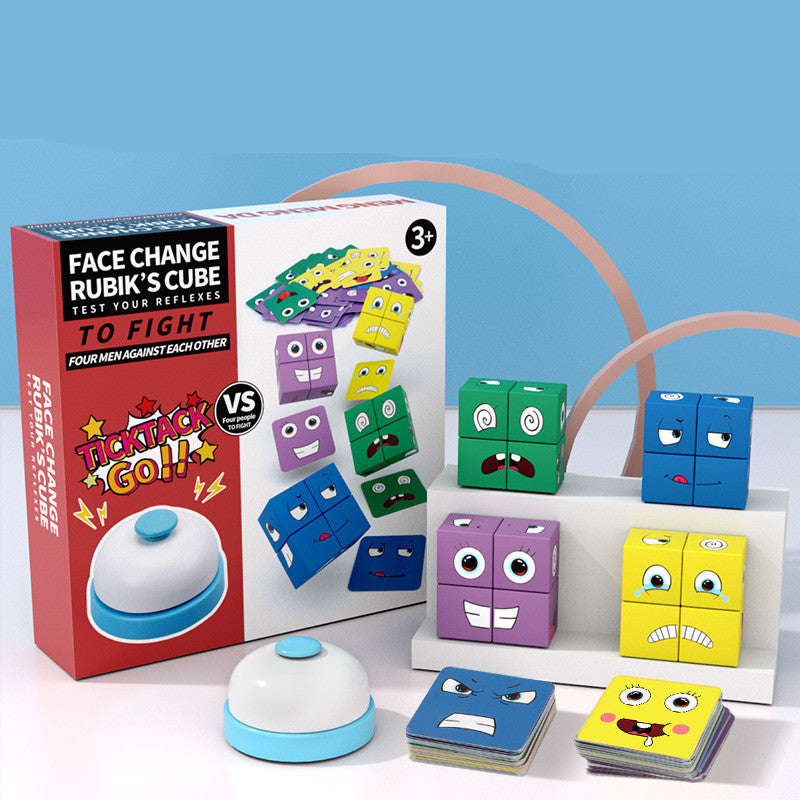 Wooden Expressions Toy Wooden Magic Cube Face