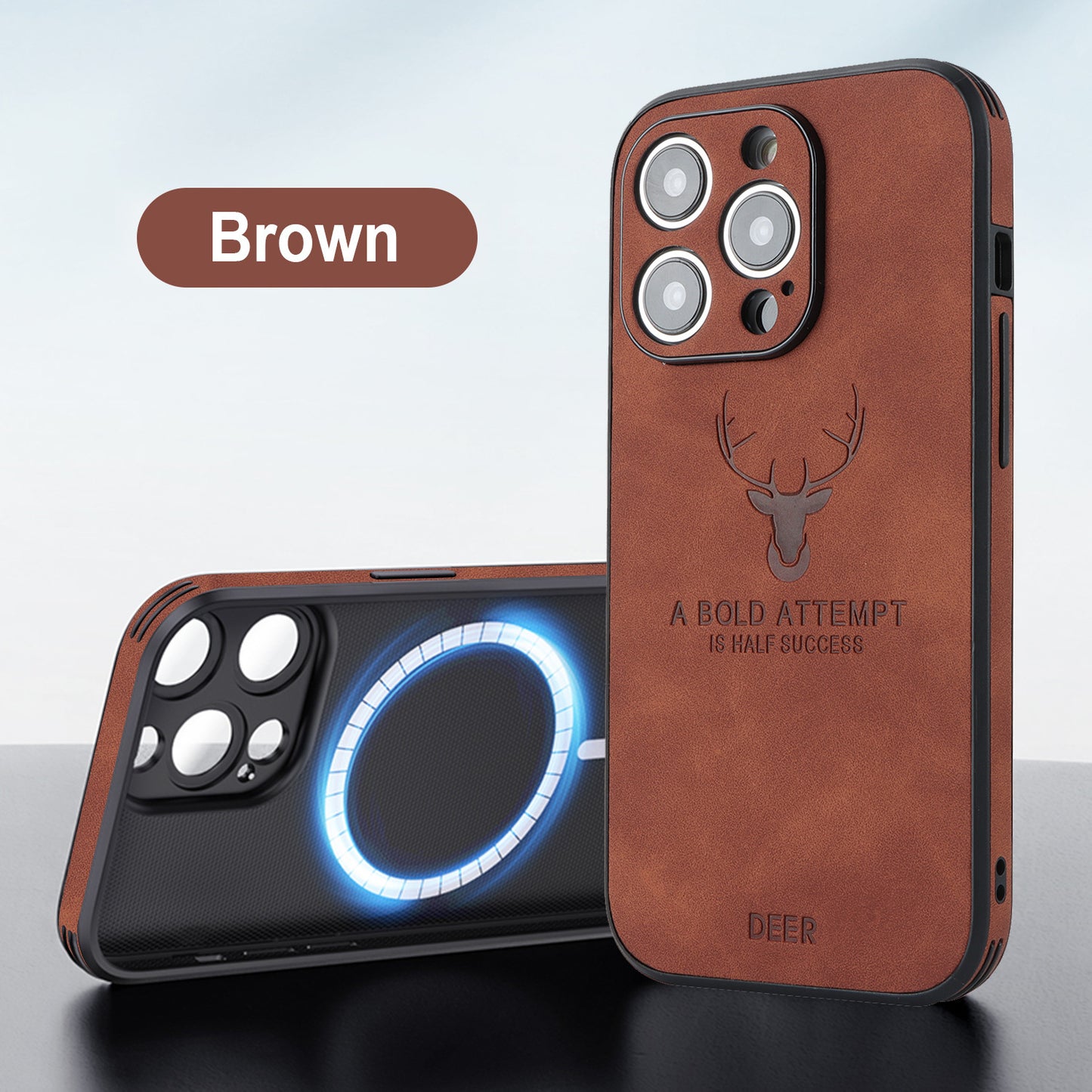 Phone Case Deer Head Built-in Magnetic