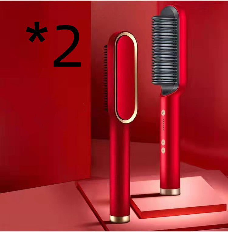 New 2 In 1 Hair Straightener Hot Comb Dual-purpose Electric Hair Brush