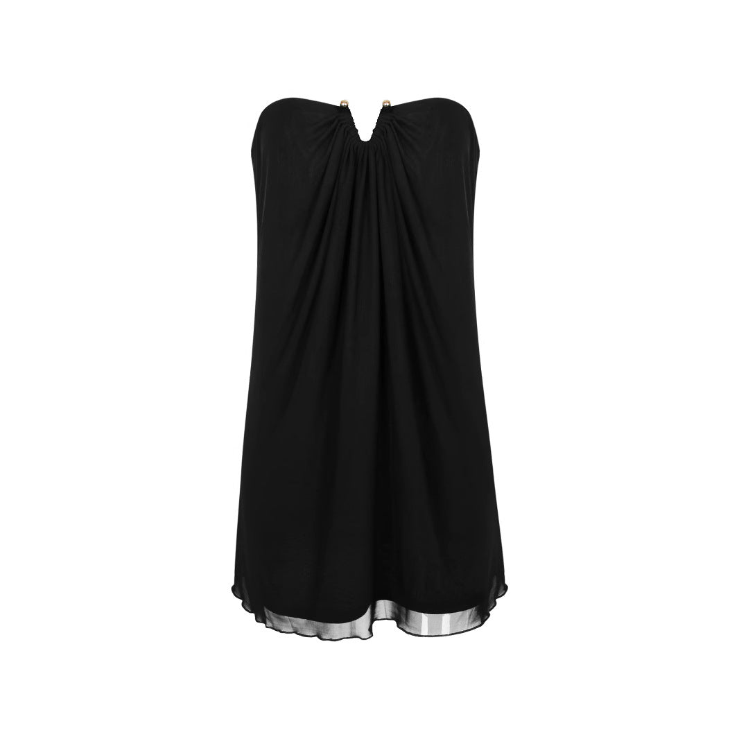 Tube Top Backless Small V-neck Dress