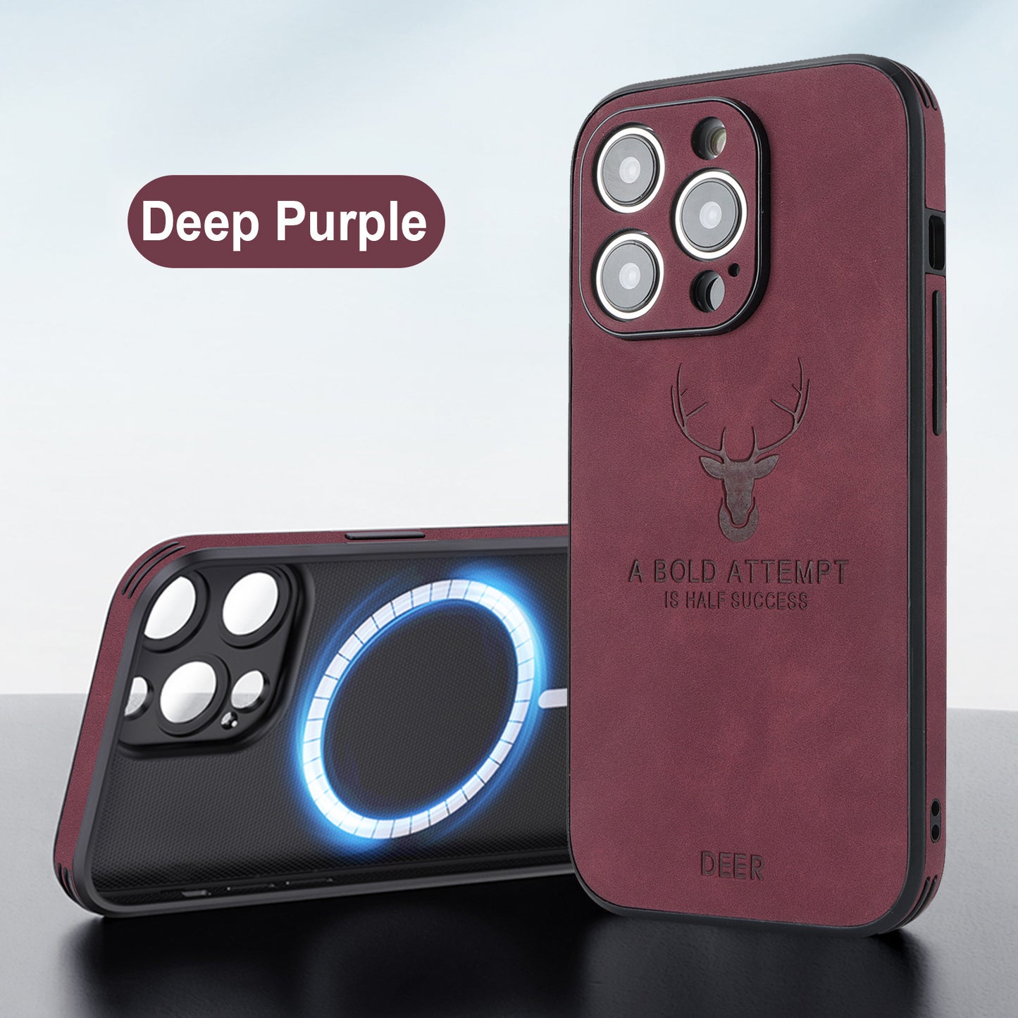Phone Case Deer Head Built-in Magnetic
