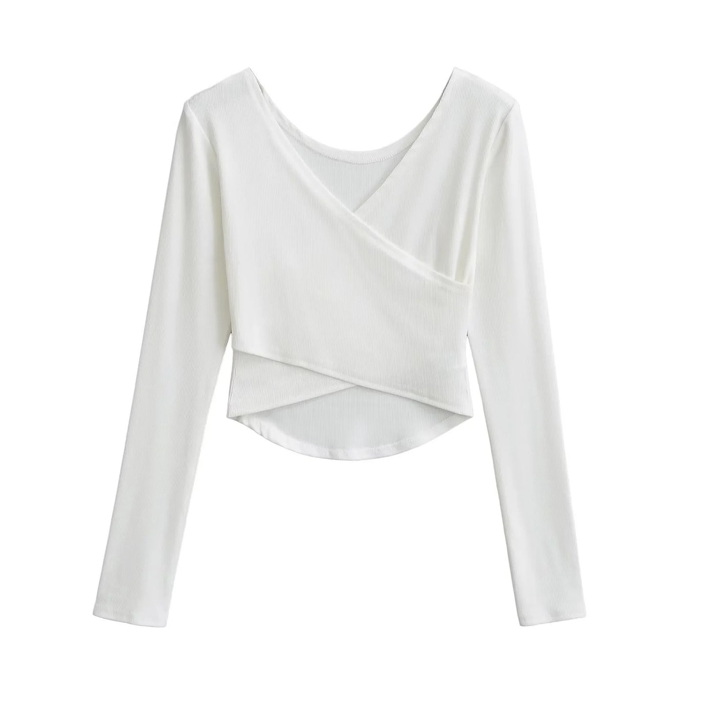 Cross V-neck Chest Long Sleeve