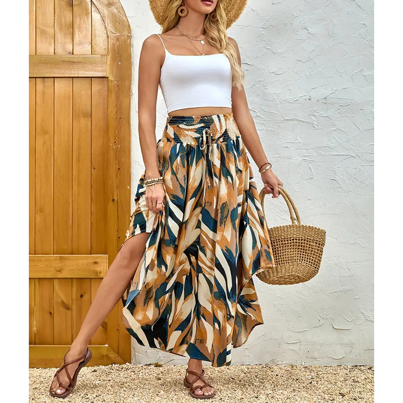 Skirt Casual Summer Floral Print Beach Long Skirt