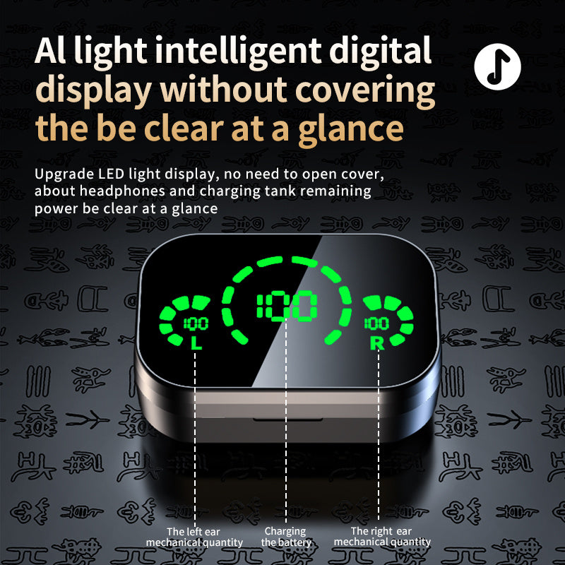 Wireless Bluetooth Headset Screen Smart Digital Display