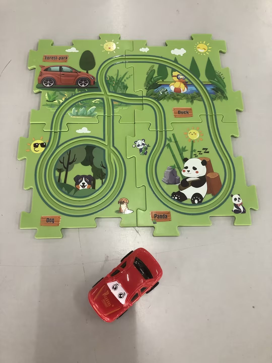 Children Puzzle Electric Car Automatic Rail City Scene Construction Education Toy Gift