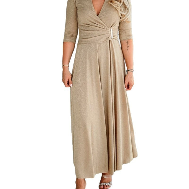 Thin And Glittering Fashionable Swing Skirt