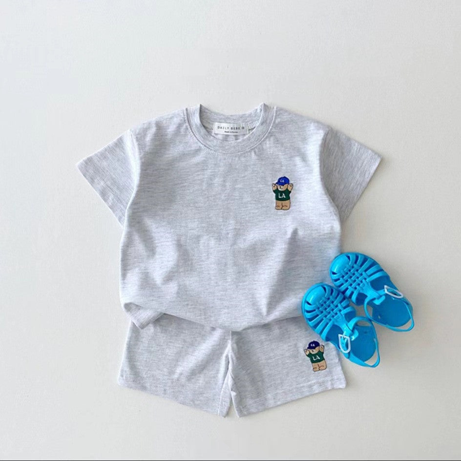 Cotton Casual Bear Short Sleeve Suit