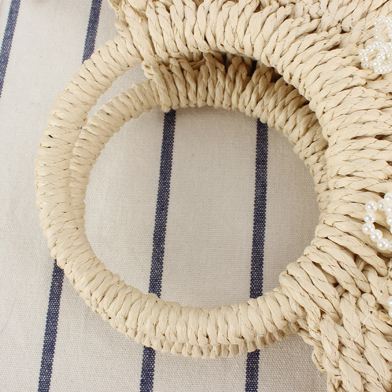 Semicircle Paper-string Woven Beach Handmade Bag