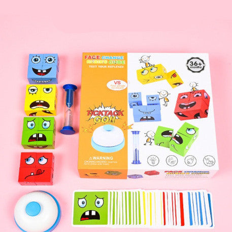 Wooden Expressions Toy Wooden Magic Cube Face