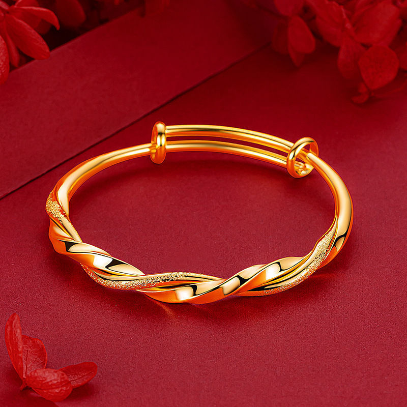 Twisted Adjustable Half Surface Brightening Glossy Bracelet