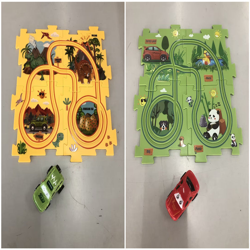 Children Puzzle Electric Car Automatic Rail City Scene Construction Education Toy Gift